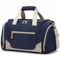 Borsone da viaggio 50 cm in tessuto blu navy con tracolla regolabile e tasche con zip