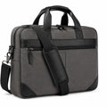 Borsa porta computer 40 x 8 x 30 cm in tessuto grigio e rivestimento sintetico nero con tracolla regolabile