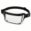 Marsupio trasparente 30 x 15 x 6 cm in PVC nero con cintura regolabile