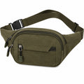 Marsupio 32 x 8 x 16 cm in tessuto verde oliva con tasche multiple per uso quotidiano