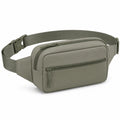 Marsupio 25 x 7 x 15 cm in tessuto sintetico verde oliva - cintura regolabile con tasche zip