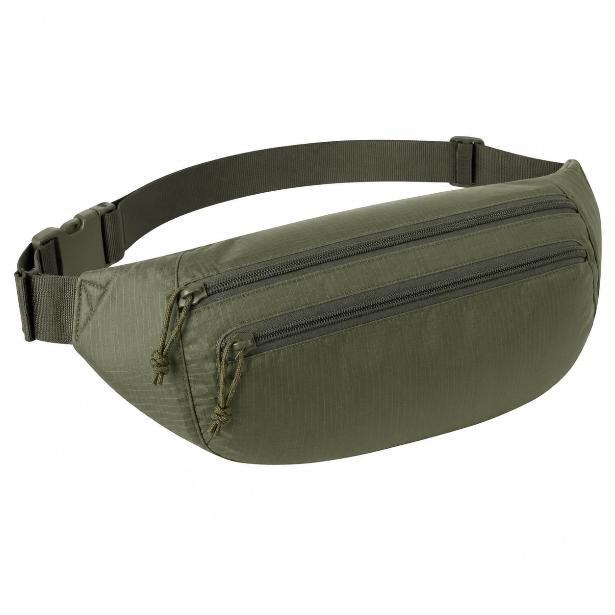 Marsupio taglia regolabile in poliestere verde oliva - ripstop con tasche zip