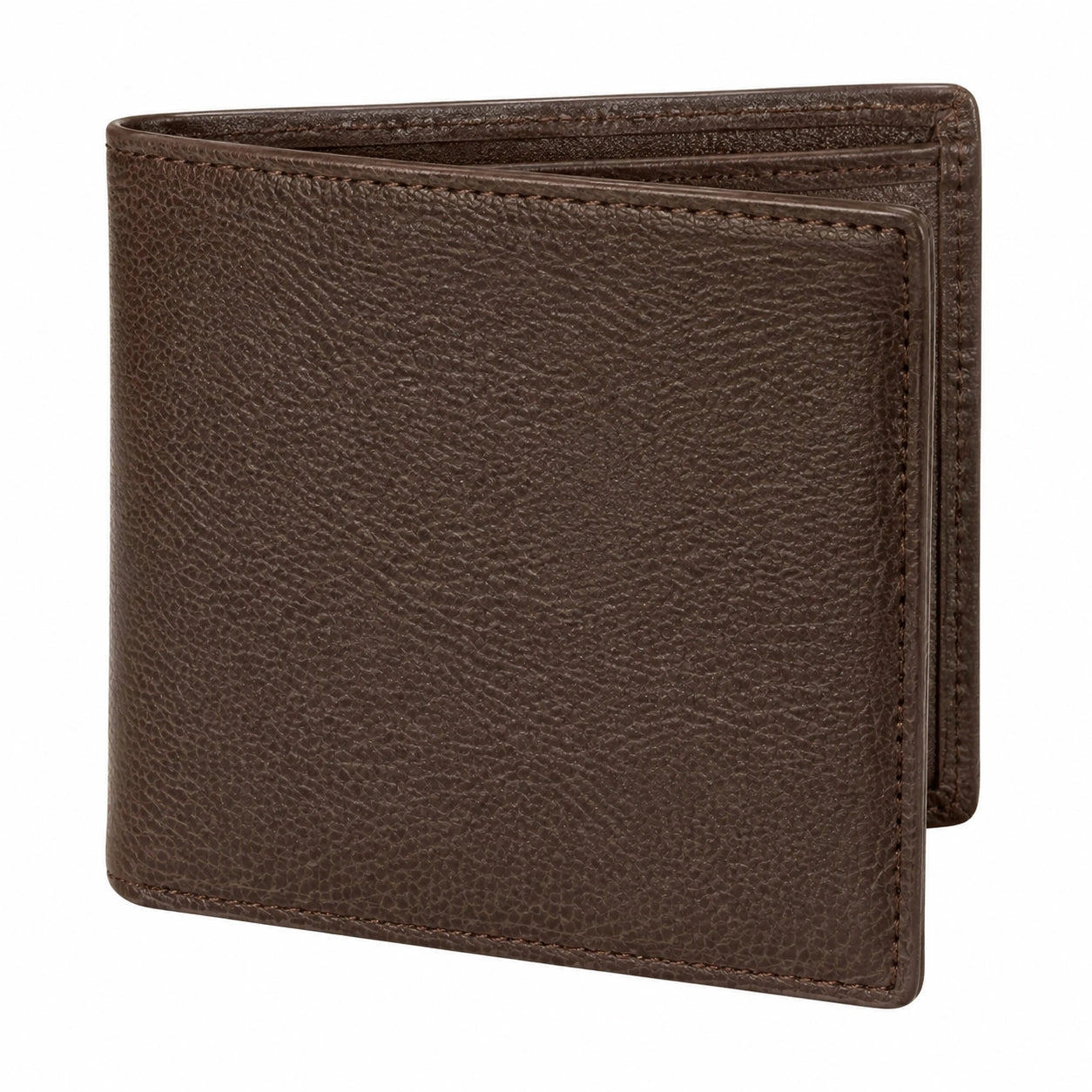 Portafoglio bifold 12 x 9.5 x 1.5 cm effetto pelle marrone per carte e banconote stile classico