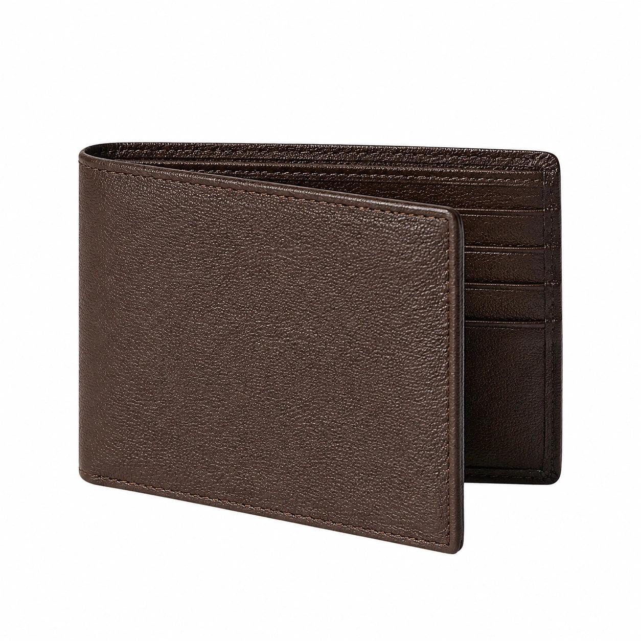 Portafoglio da uomo 12 x 9.5 x 2 cm in materiale sintetico marrone - pieghevole con scomparti per carte