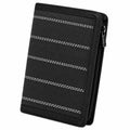 Portafoglio 10 x 2 x 18 cm in tessuto nero con zip stile compatto