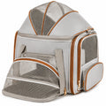 Zaino trasportino per animali 42 x 30 x 42 cm in tessuto grigio con rete traspirante