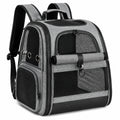 Zaino trasportino per animali 42 x 30 x 40 cm in tessuto grigio con rete ventilata