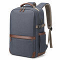 Zaino 30 x 16 x 45 cm in poliestere blu scuro con dettagli marroni stile urbano