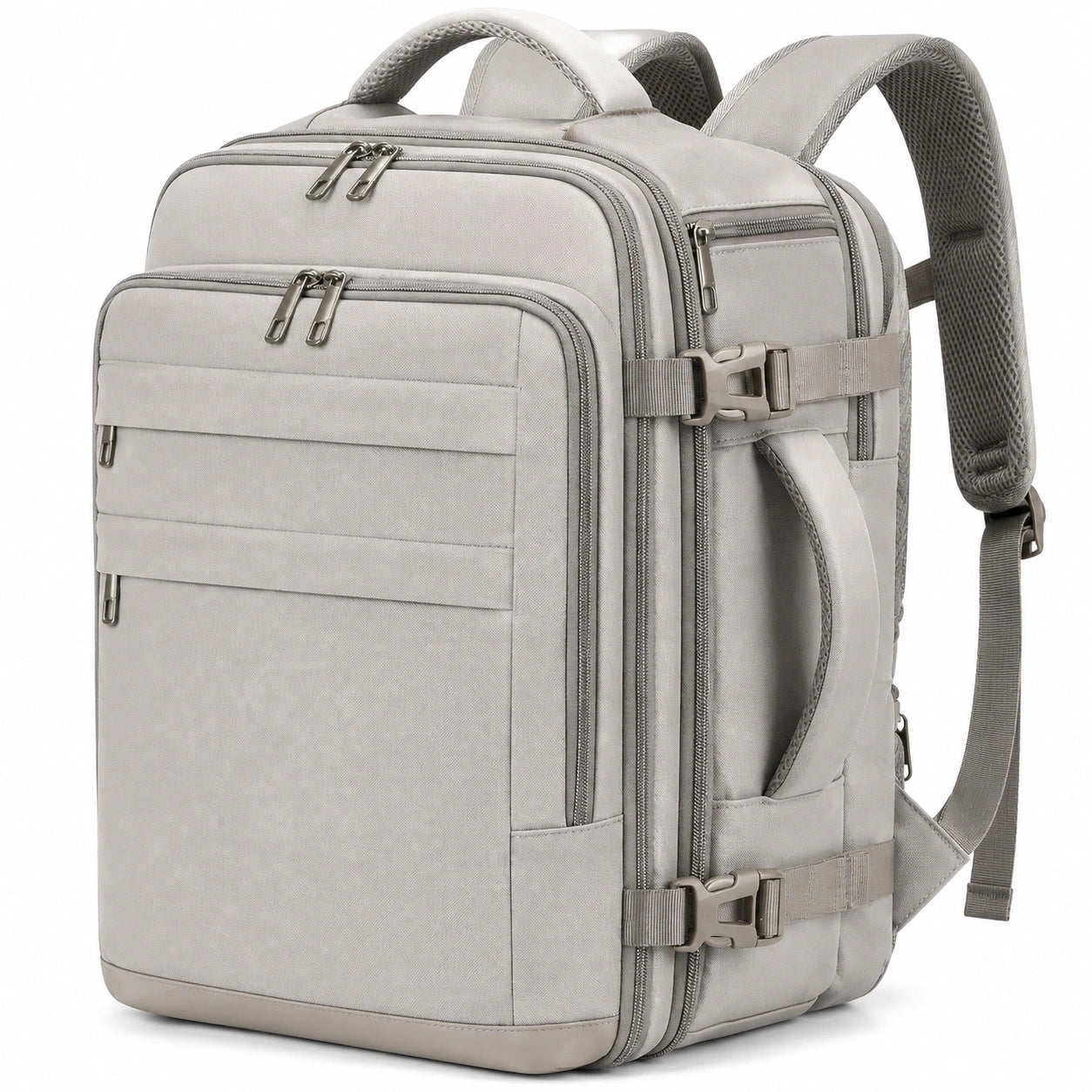 Zaino da viaggio 45 x 30 x 20 cm in tessuto grigio con scomparti multipli