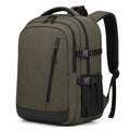 Zaino 48 x 30 x 18 cm in tessuto sintetico verde oliva con scomparti e cinghie di compressione