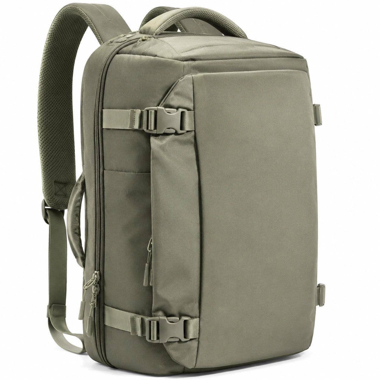 Zaino da viaggio 45 x 30 x 20 cm in poliestere verde oliva con apertura a valigia